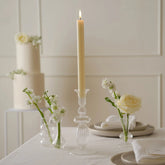Large Clear Glass Dinner Candle Holder